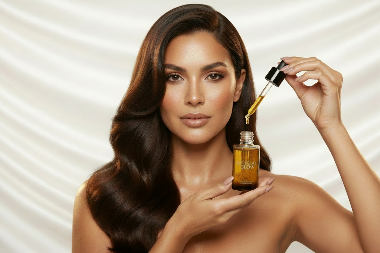Latina woman with hair oil black top